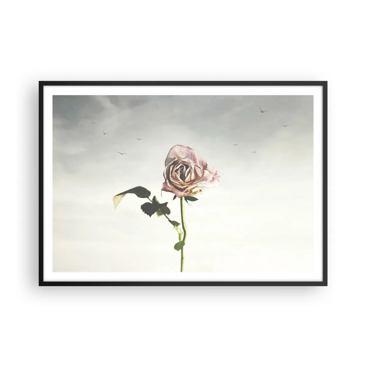 Plakat i sort ramme - Velkomst til foråret - 100x70 cm