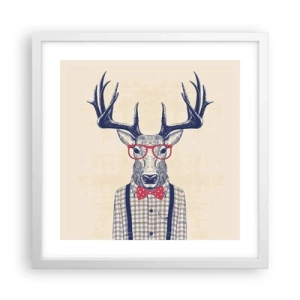 Plakat i hvid ramme - Et underholdende ekstravaganza - 40x40 cm