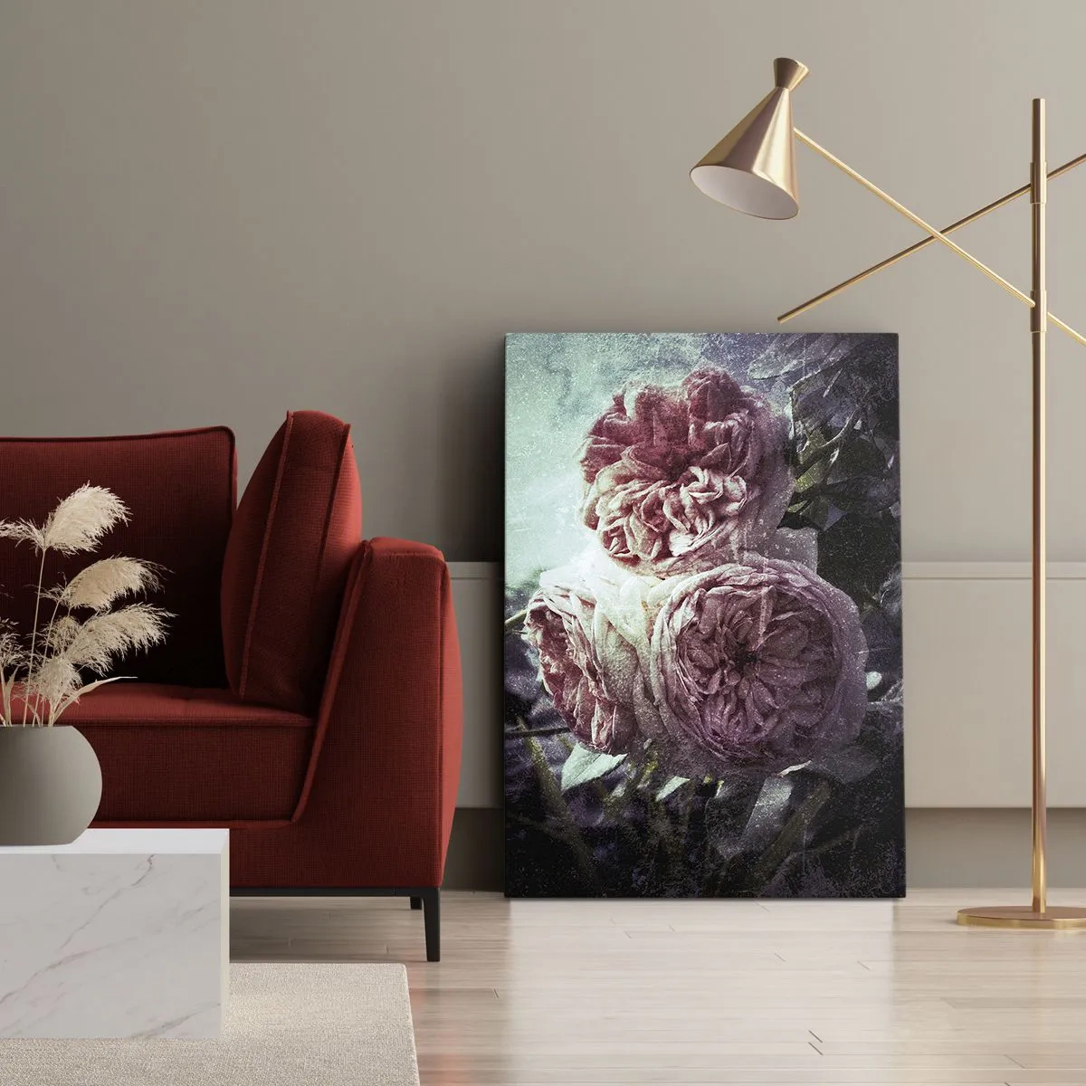 Lærredstryk - Billede på lærred - I en romantisk atmosfære - 80x120 cm