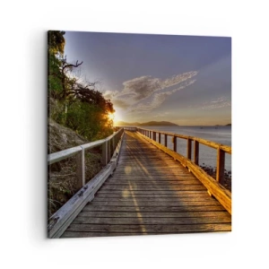 Lærredstryk - Billede på lærred - Gå, bliv ved med at gå mod solen - 50x50 cm