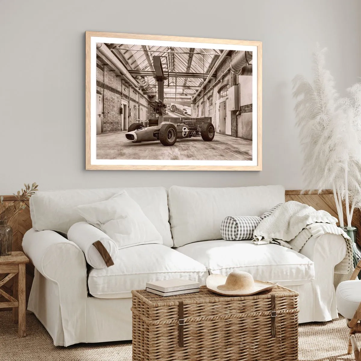 Plakat i ramme af lyst egetræ - Vinderens hvile - 100x70 cm