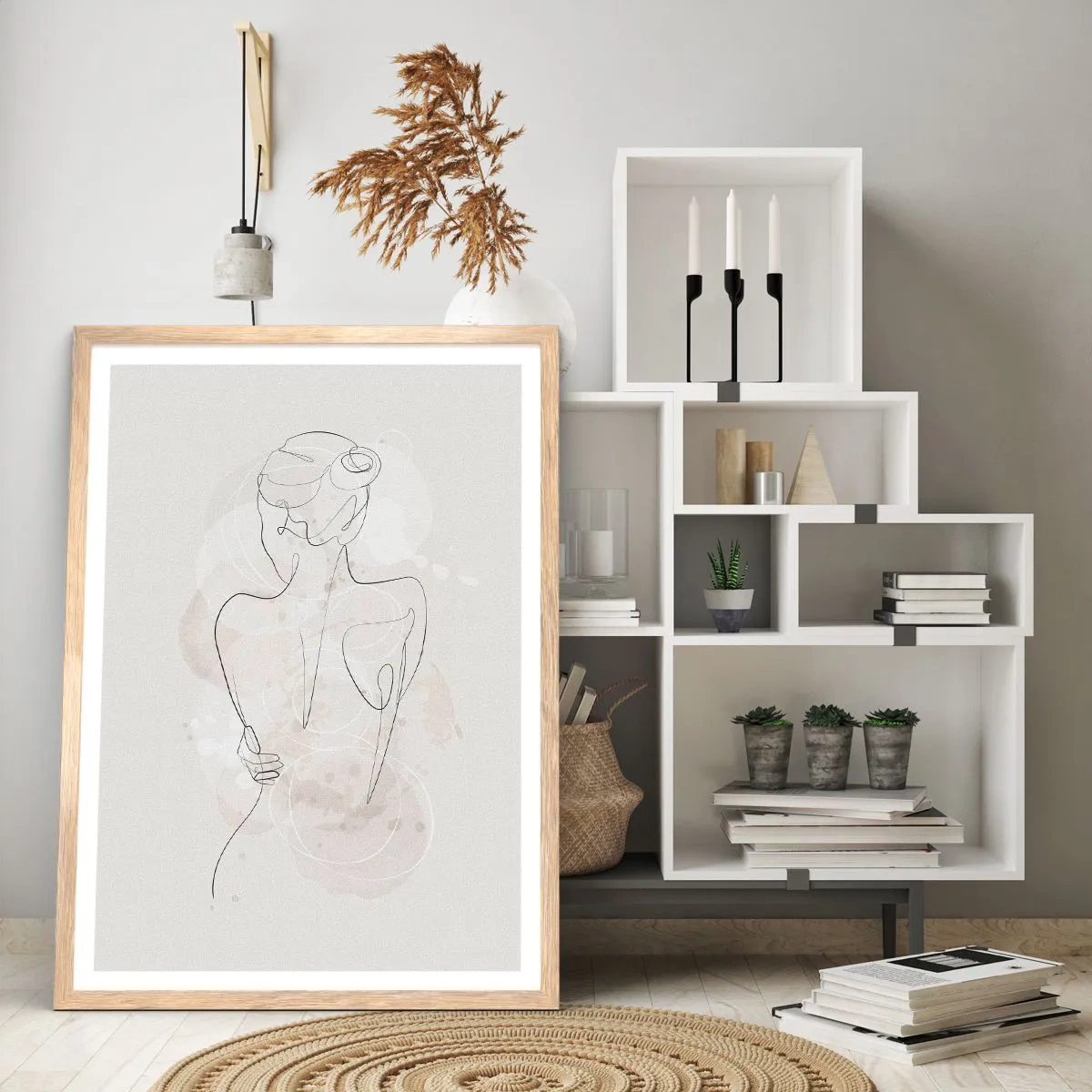 Plakat i ramme af lyst egetræ - Som et følsomt instrument - 61x91 cm