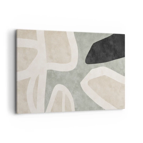 Lærredstryk - Billede på lærred - Komposition med et sort tema - 120x80 cm