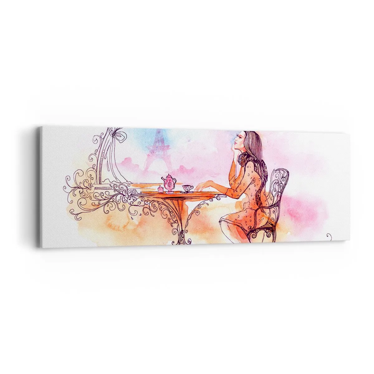 Lærredstryk - Billede på lærred - Parisisk elegance - 90x30 cm