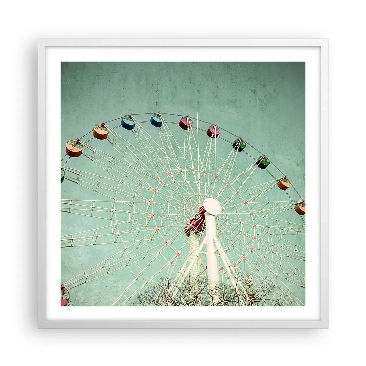 Plakat i hvid ramme - Vi inviterer dig til at lege - 60x60 cm