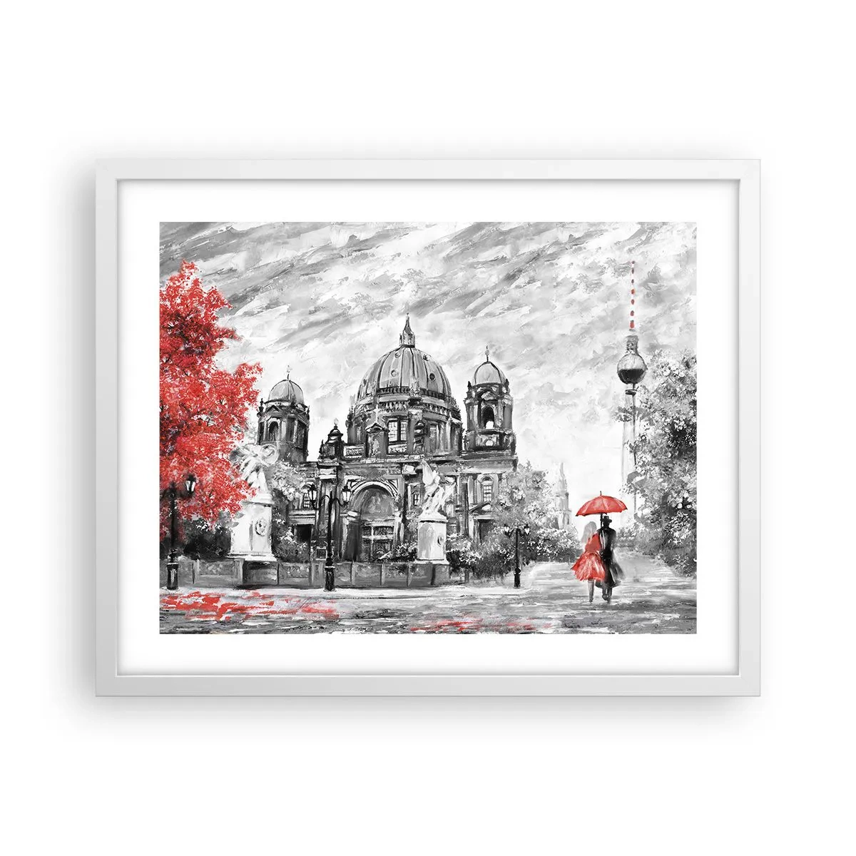 Plakat i hvid ramme - Møde i Berlin - 50x40 cm
