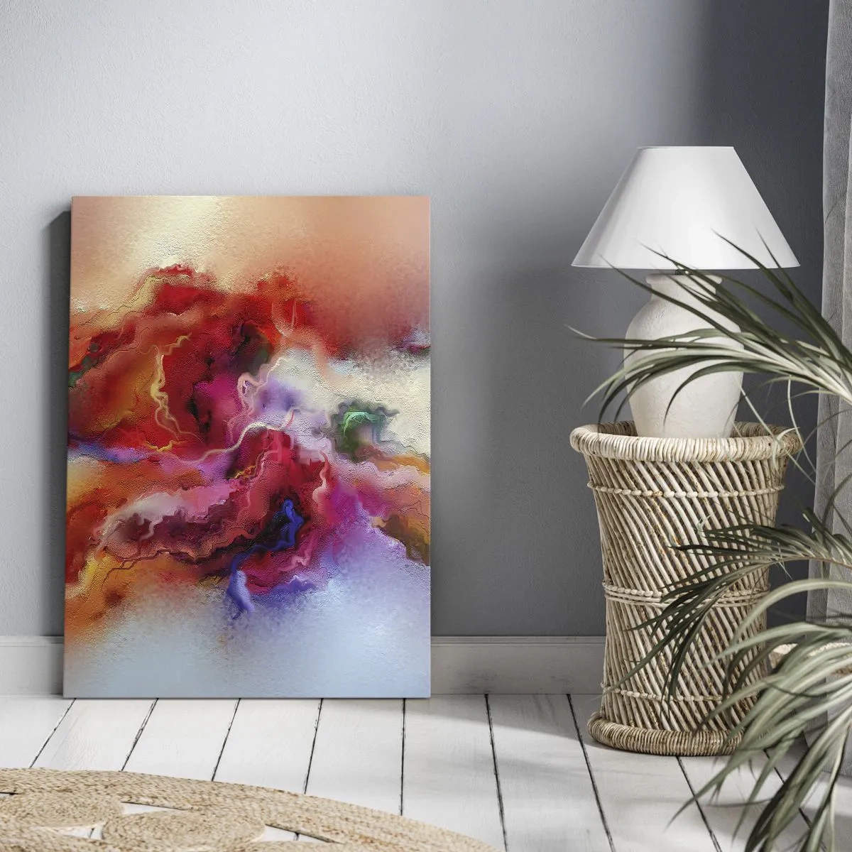 Lærredstryk - Billede på lærred - Sådan fanger du drømmen - røg - 55x100 cm