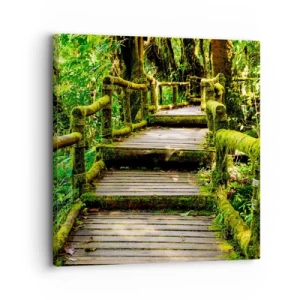 Lærredstryk - Billede på lærred - En korridor af grønt - 30x30 cm