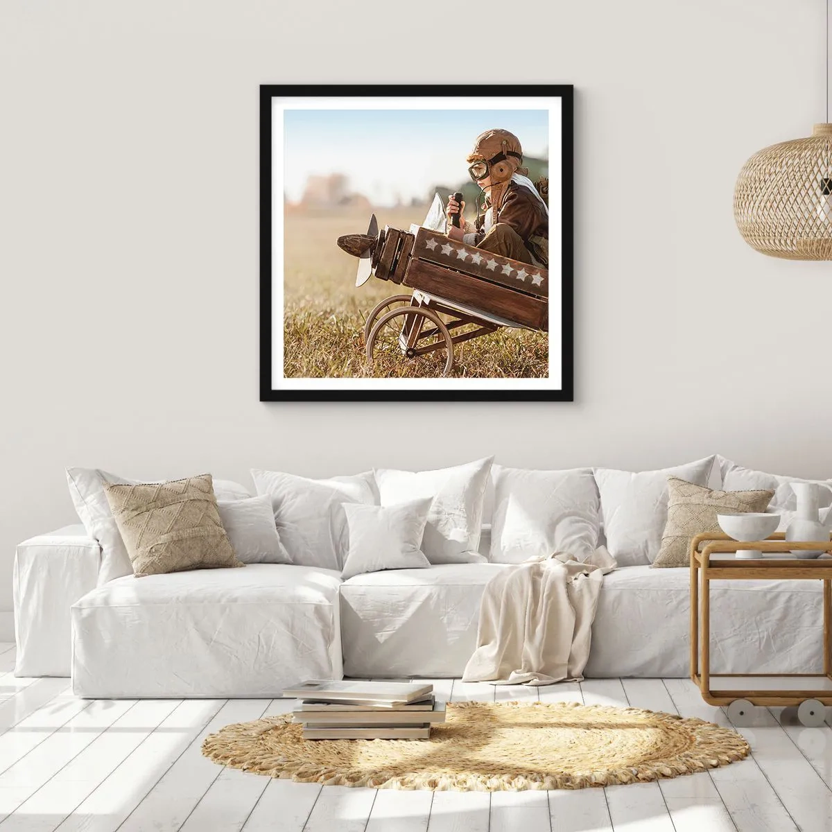 Plakat i sort ramme - Start mod drømmen - 30x30 cm
