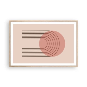 Plakat i ramme af lyst egetræ - Uimodståelig tiltrækningskraft - 91x61 cm