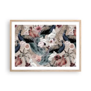 Plakat i ramme af lyst egetræ - I paladsets have - 70x50 cm