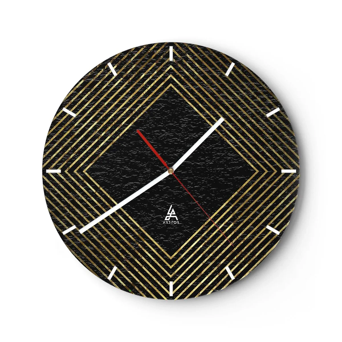 Vægur, Uret - Geometri i glamour-stil - 40x40 cm