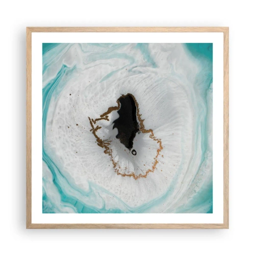 Plakat i ramme af lyst egetræ - Kom indenfor - 60x60 cm