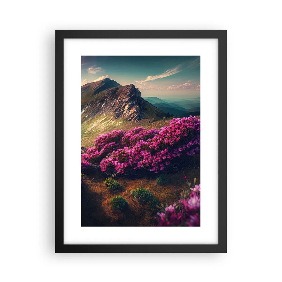 Plakat i sort ramme - Sommer i bjergene - 30x40 cm