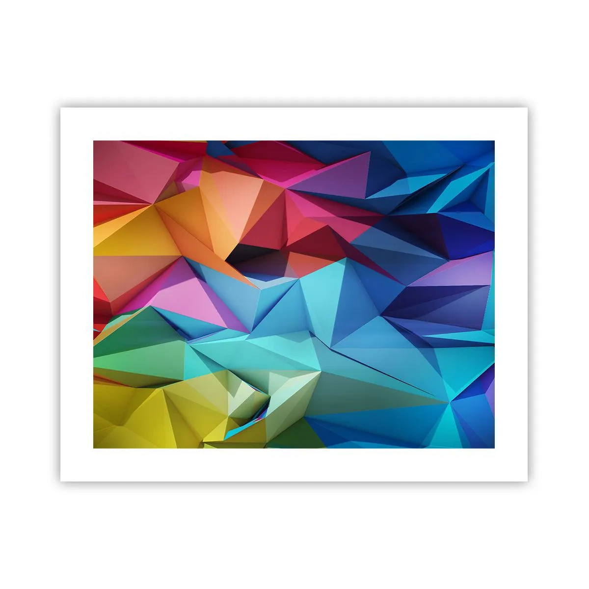 Plakat - Regnbue origami - 50x40 cm