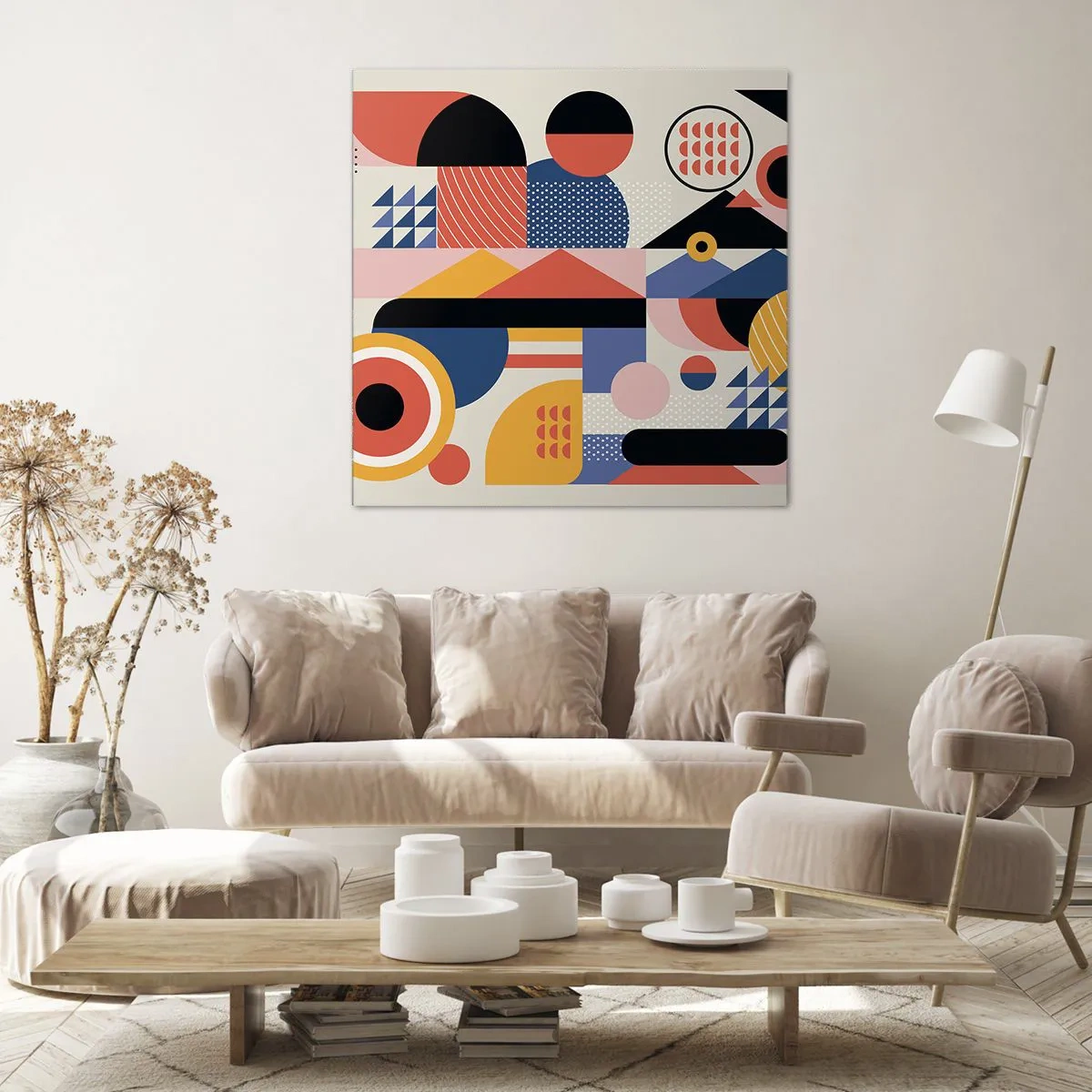 Lærredstryk - Billede på lærred - Komposition: Leg - 70x70 cm