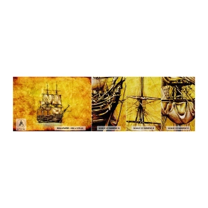 Prøve Fototapet Premium Canvas - På vej til Tortuga! - Nautisk, Søskib, Sejlskib - 100x30 cm