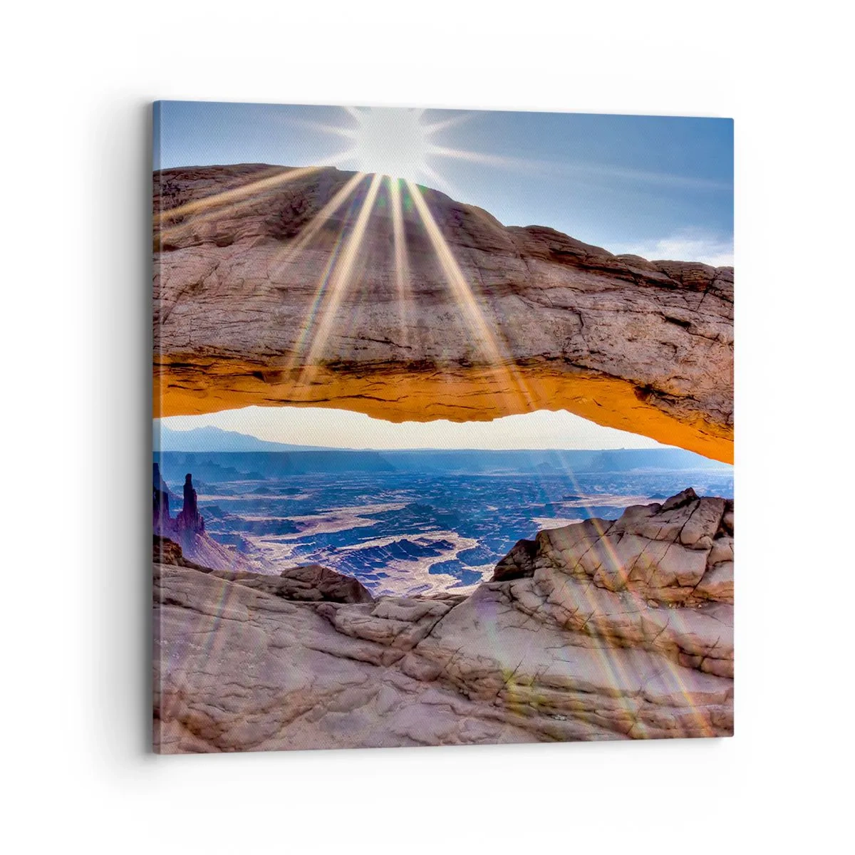 Lærredstryk - Billede på lærred - Gennem stenporten - 70x70 cm