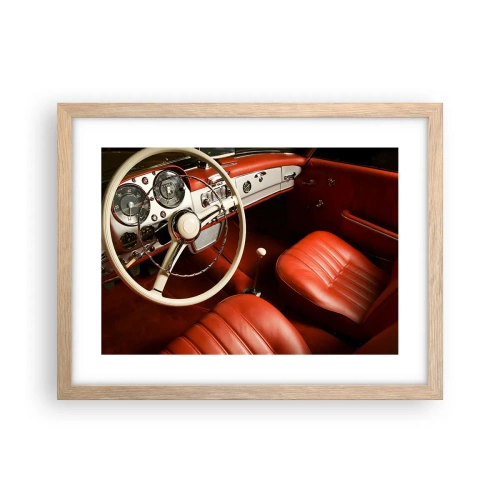 Plakat i ramme af lyst egetræ - Luksus i vintage stil - 40x30 cm