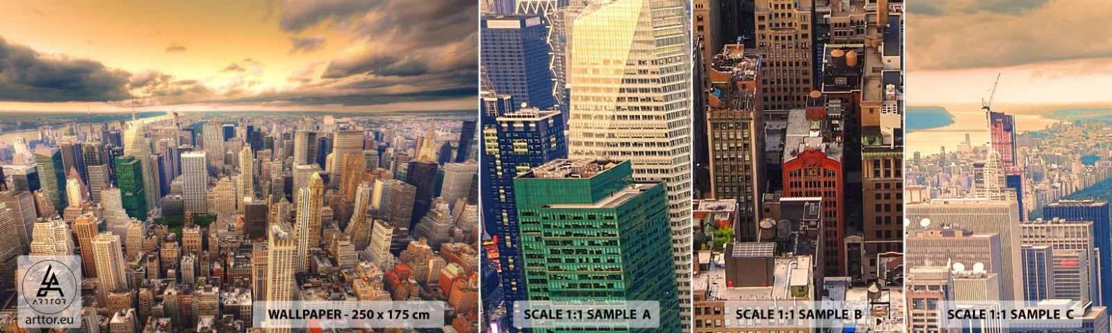 Fototapet Prøve Standard Eco - En forgyldt metropol - By, New York, Arkitektur - 100x30 cm