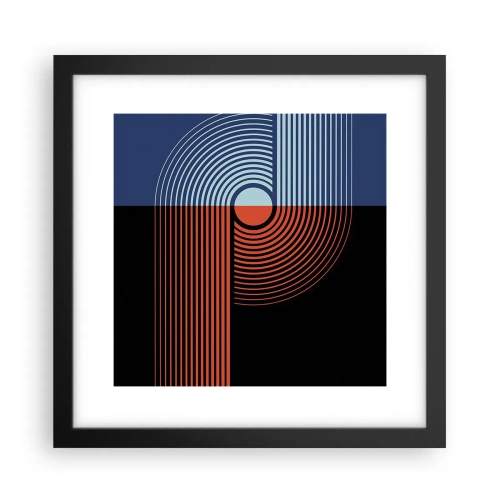 Plakat i sort ramme - I en geometrisk omfavnelse - 30x30 cm