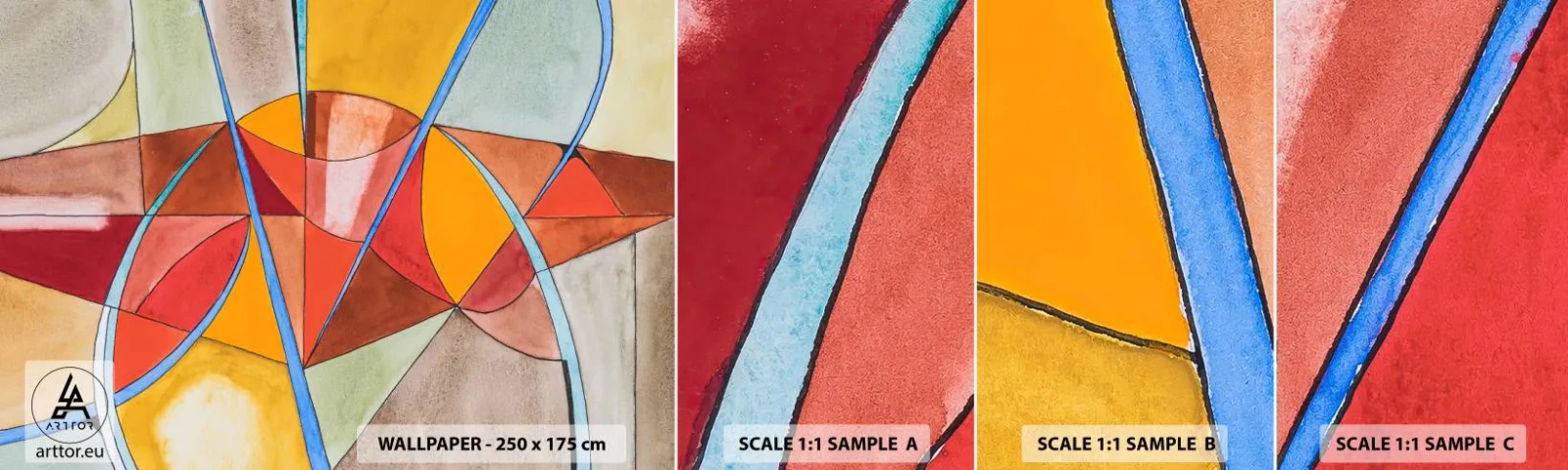 Prøve Fototapet Selvklæbende Deluxe Sticker - Karrusel, karrusel af drømme - Abstraktion, Stykke, Moderne mønster - 100x30 cm