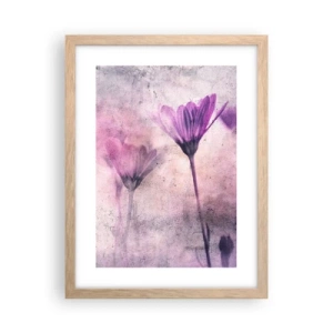 Plakat i ramme af lyst egetræ - En drøm af blomster - 30x40 cm