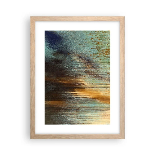 Plakat i ramme af lyst egetræ - En utilsigtet farverig komposition - 30x40 cm