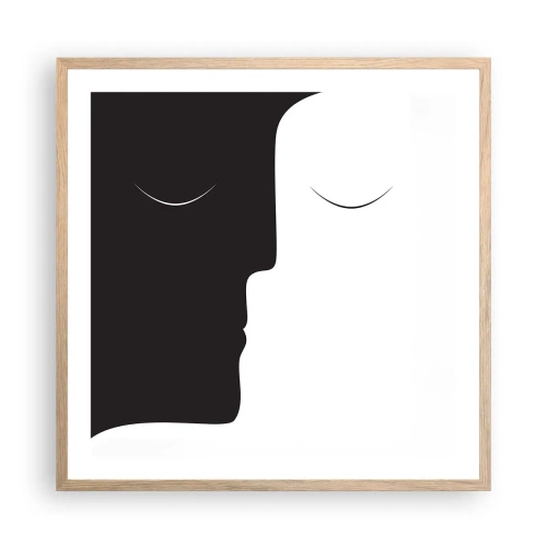 Plakat i ramme af lyst egetræ - Modsætningernes enhed - 60x60 cm