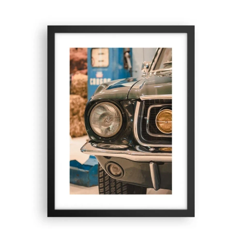 Plakat i sort ramme - Møde med en legende - 30x40 cm