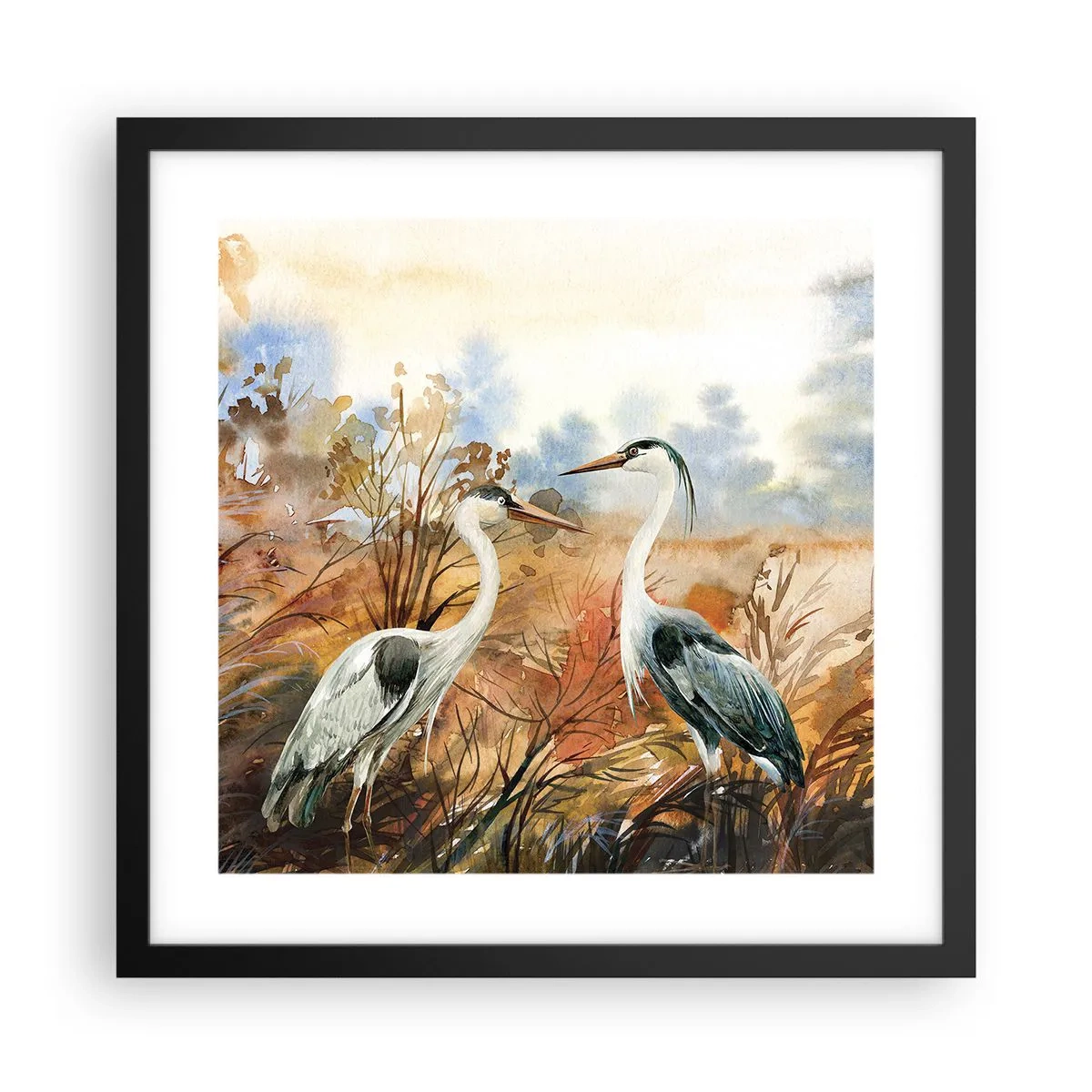 Plakat i sort ramme - Hvor skal vi hen om efteråret? - 40x40 cm