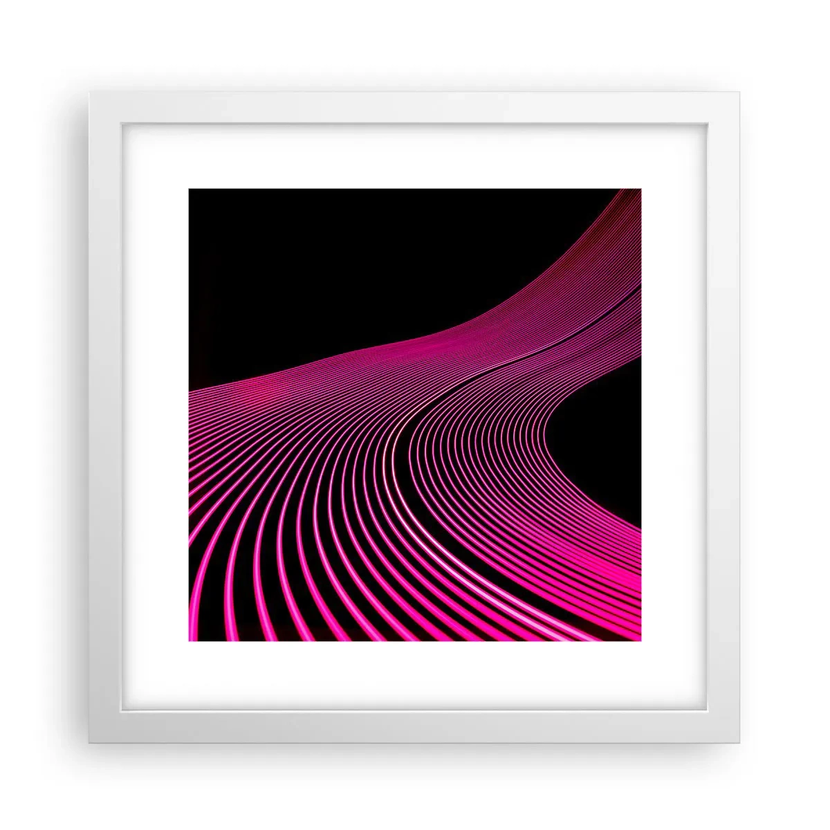 Plakat i hvid ramme - En allé af lys - 30x30 cm