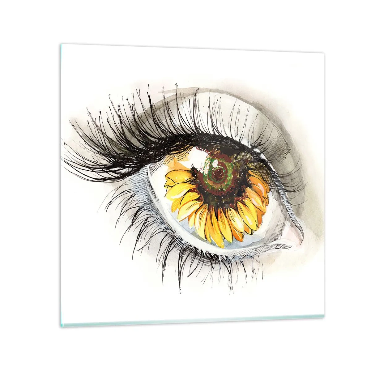 Billede på glas - Et look lige så varmt som sommeren - 40x40 cm