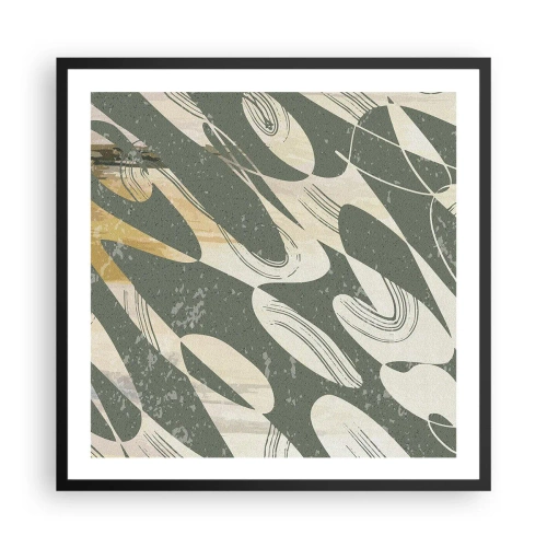 Plakat i sort ramme - Rytmisk abstraktion - 60x60 cm