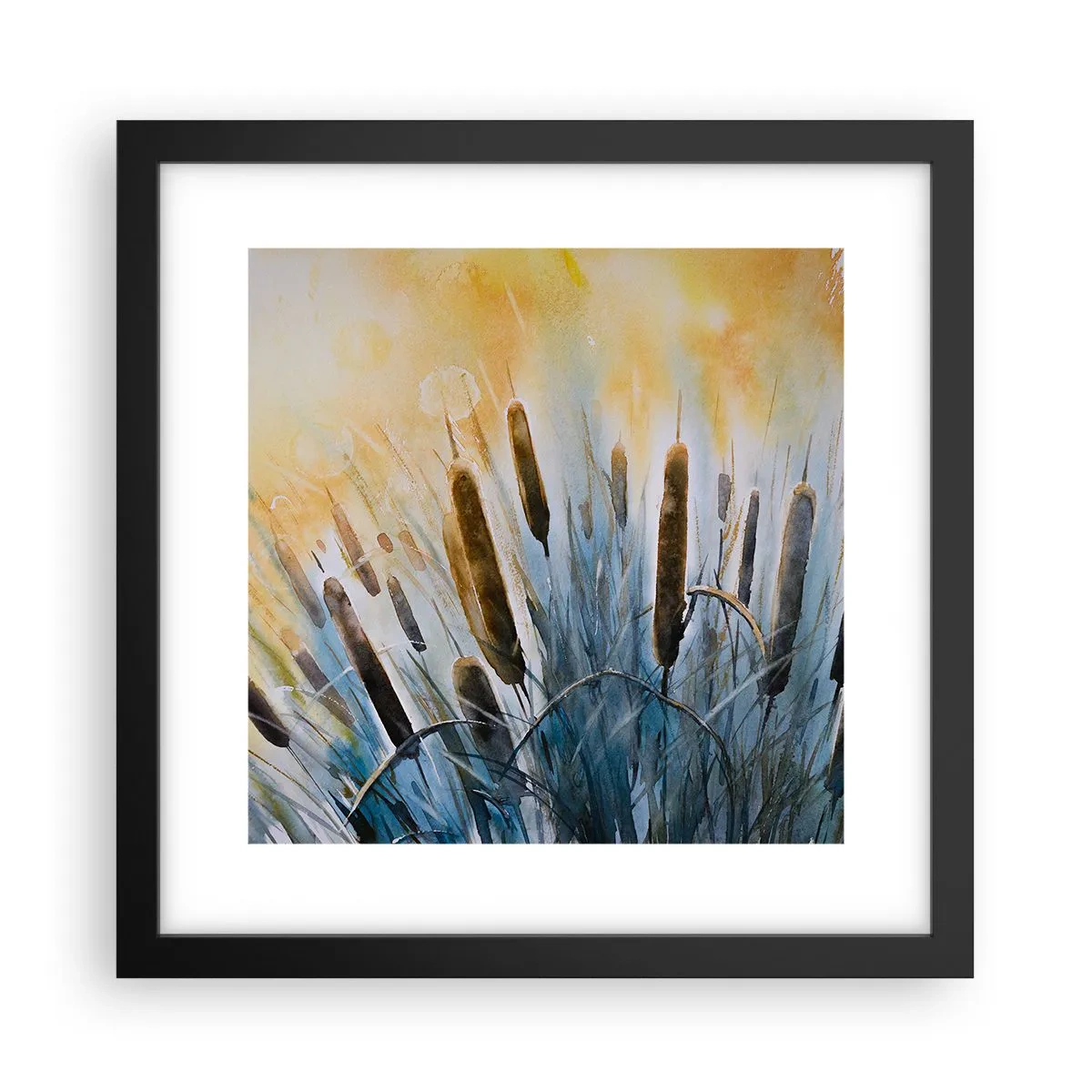 Plakat i sort ramme - Vandets kulde, solens varme - 30x30 cm