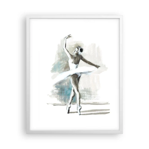 Plakat i hvid ramme - Fortryllet til en svane - 40x50 cm