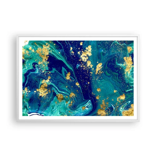 Plakat i hvid ramme - Solblade - 100x70 cm