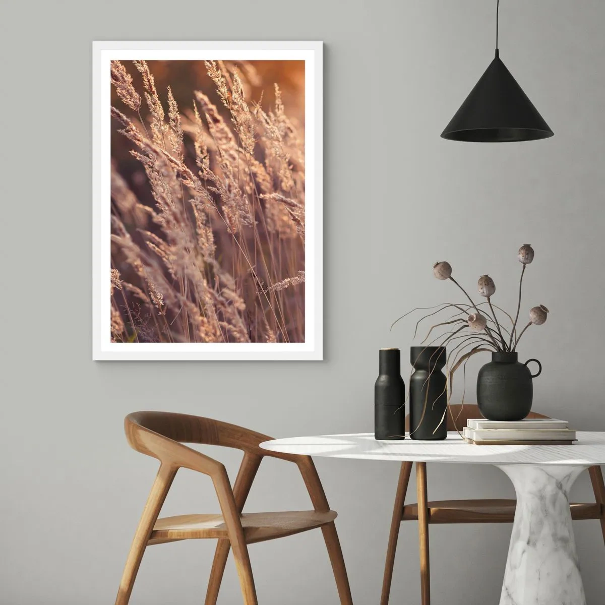 Plakat i hvid ramme - Klar til at byde efteråret velkommen - 70x100 cm