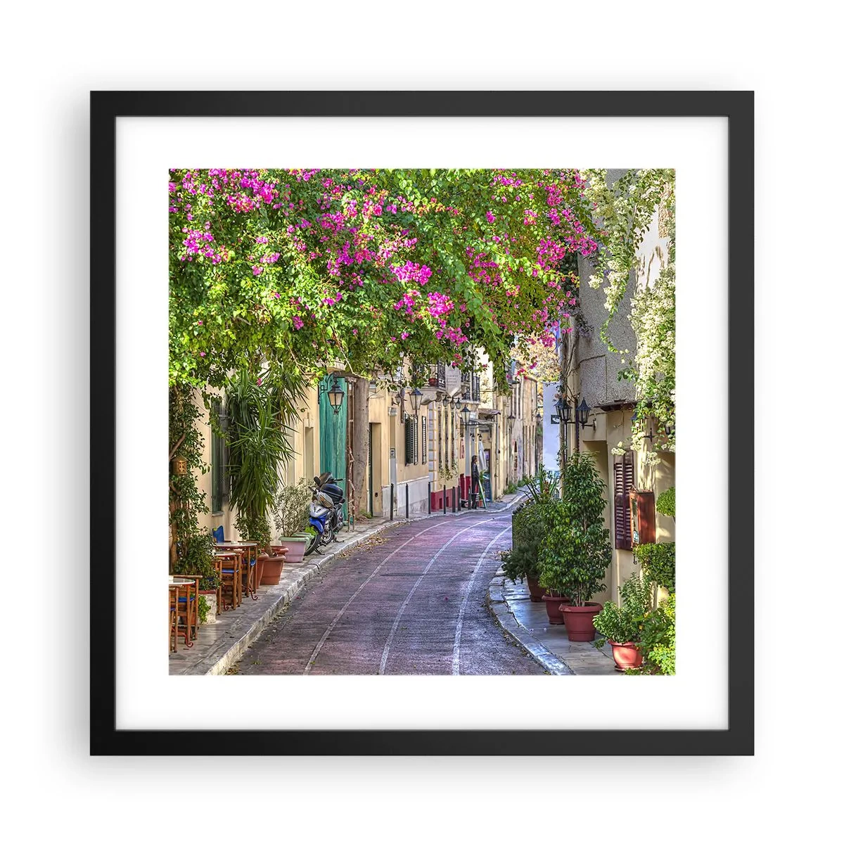 Plakat i sort ramme - En blomstrende gyde - 40x40 cm