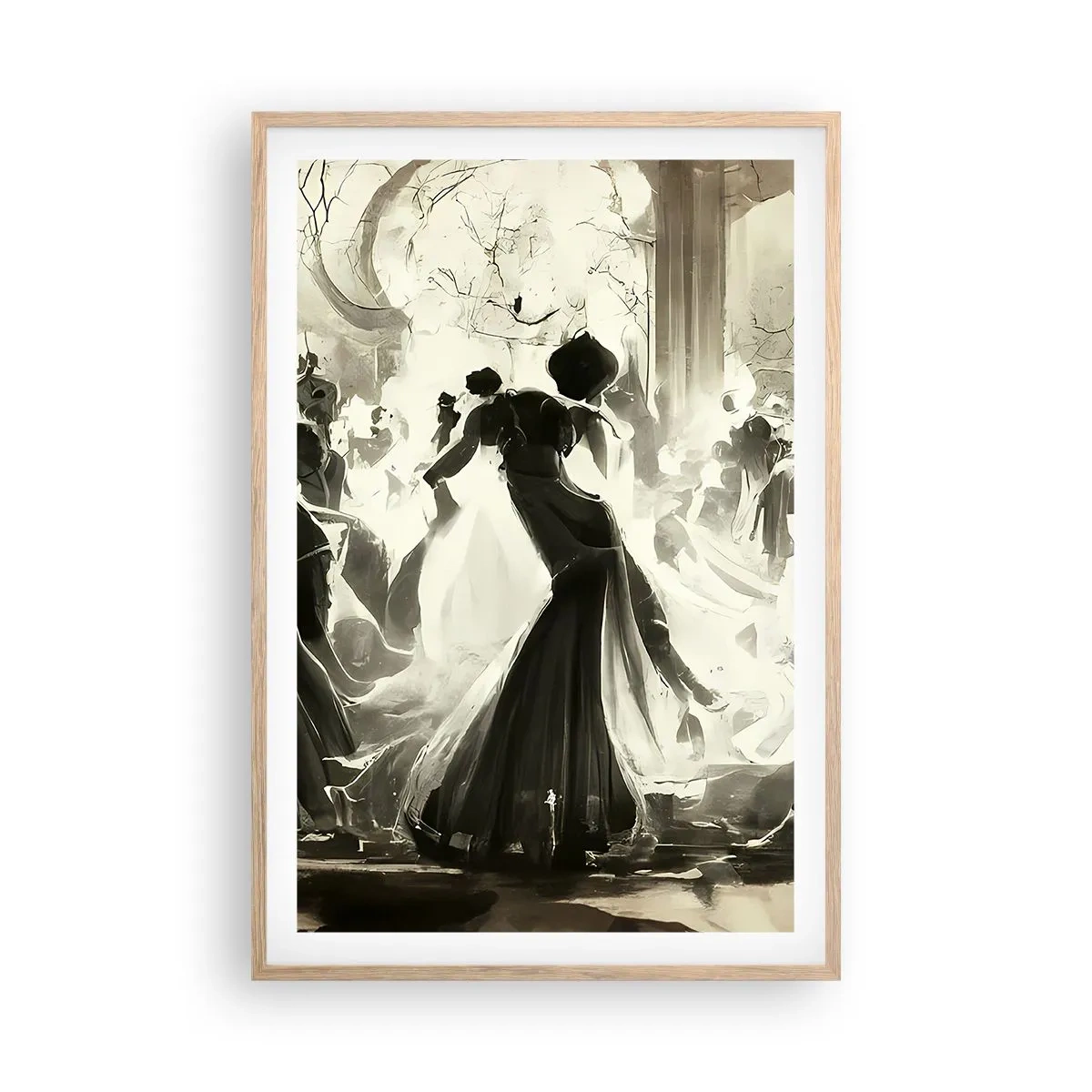 Plakat i ramme af lyst egetræ - Den store maskerade - 61x91 cm