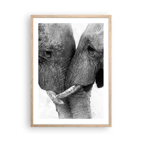 Plakat i ramme af lyst egetræ - Hjertelig tilståelse - 50x70 cm