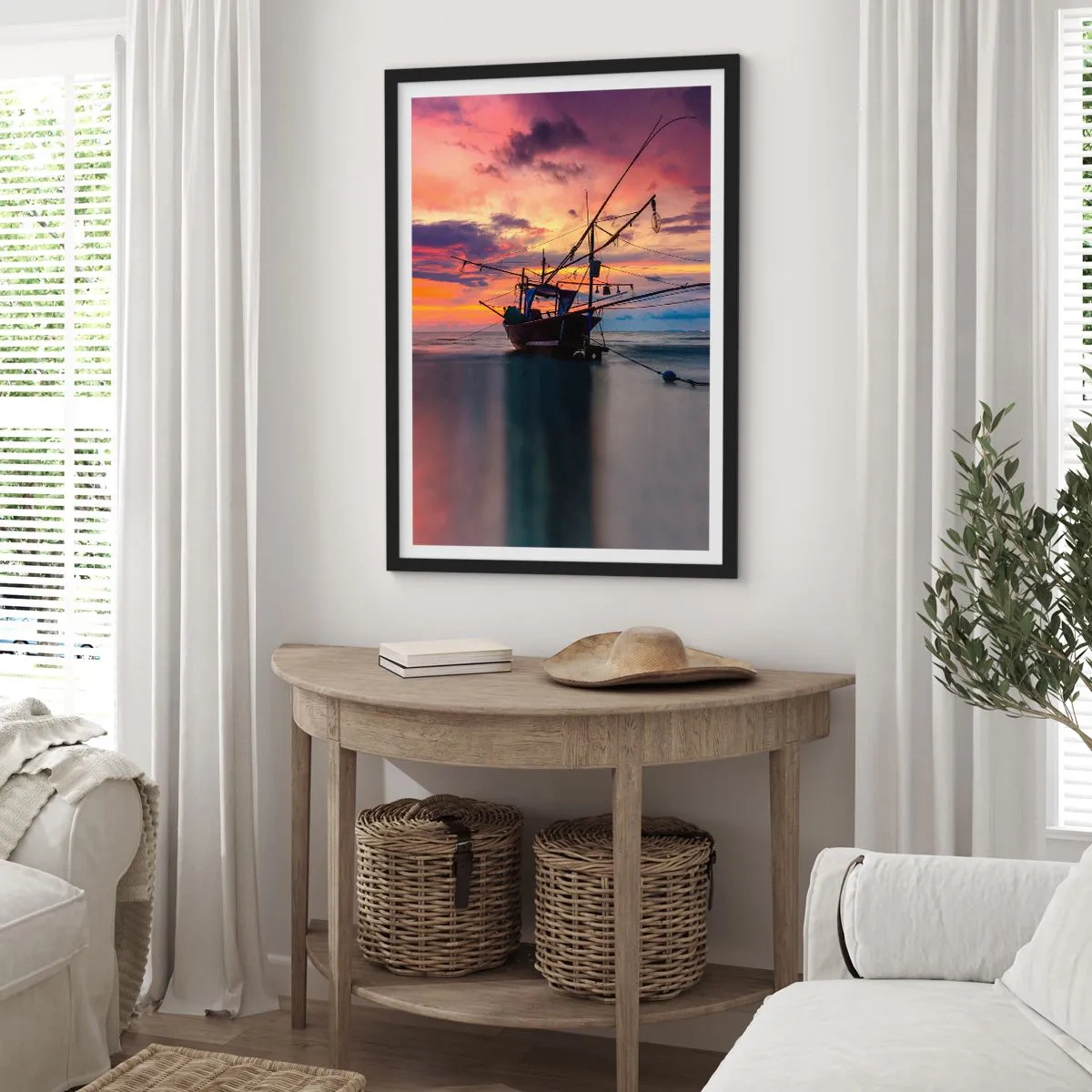 Plakat i sort ramme - En eksotisk aften - 40x50 cm
