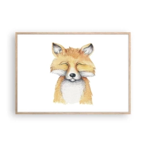 Plakat i ramme af lyst egetræ - Rævehumor - 100x70 cm