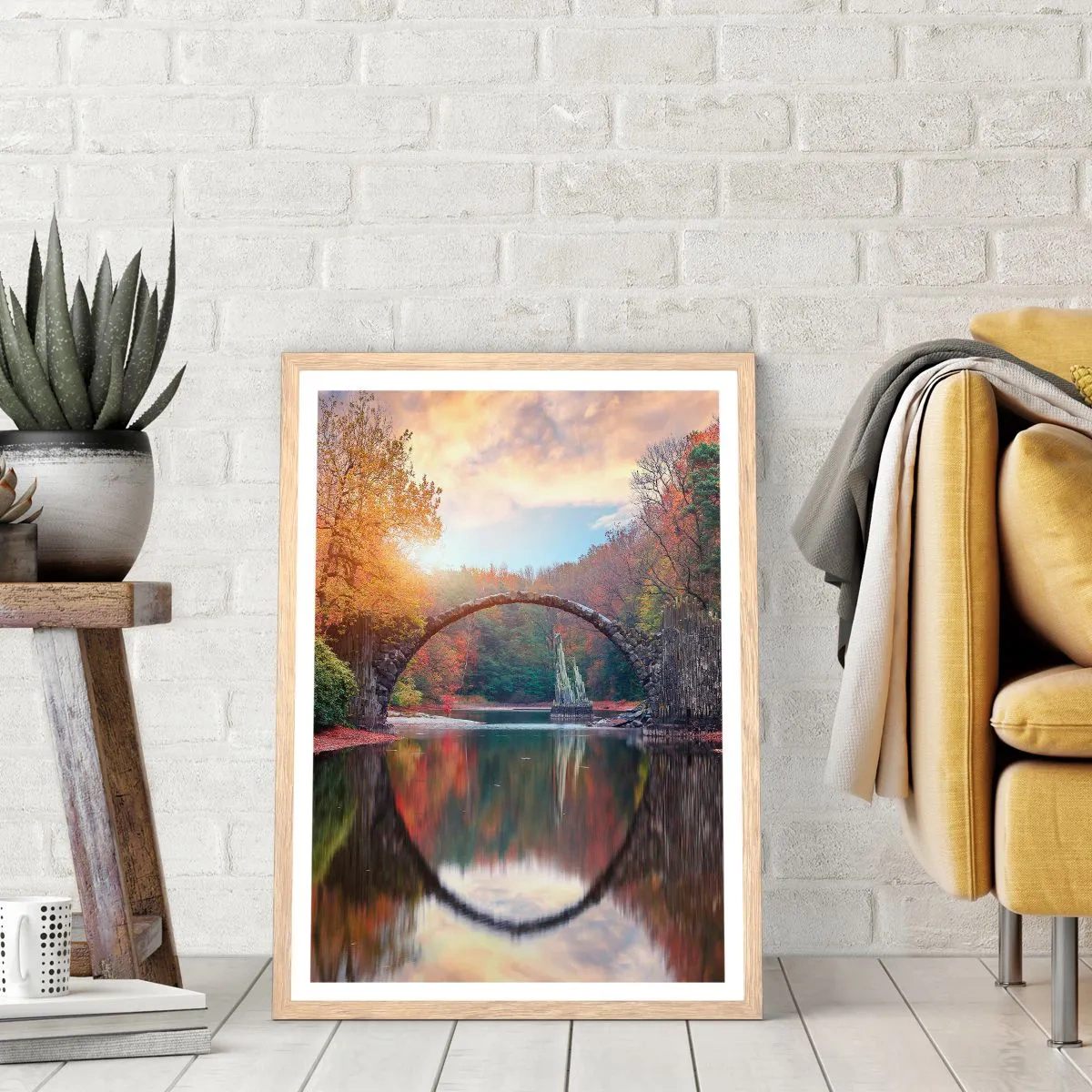 Plakat i ramme af lyst egetræ - På den anden side af spejlet - 30x40 cm