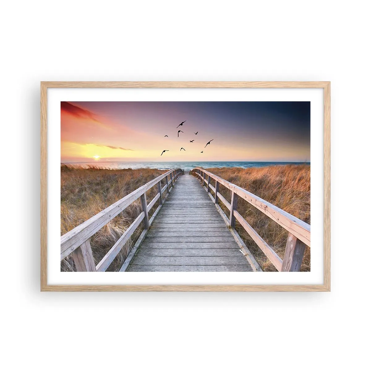 Plakat i ramme af lyst egetræ - Rummet med højder - 70x50 cm