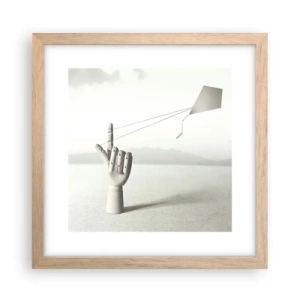 Plakat i ramme af lyst egetræ - Styrkeprøve - 30x30 cm