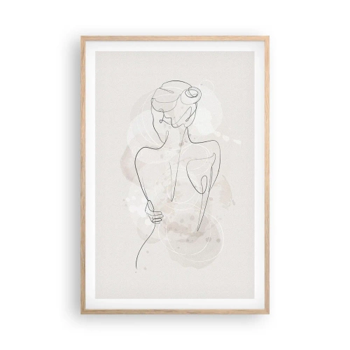 Plakat i ramme af lyst egetræ - Som et følsomt instrument - 61x91 cm