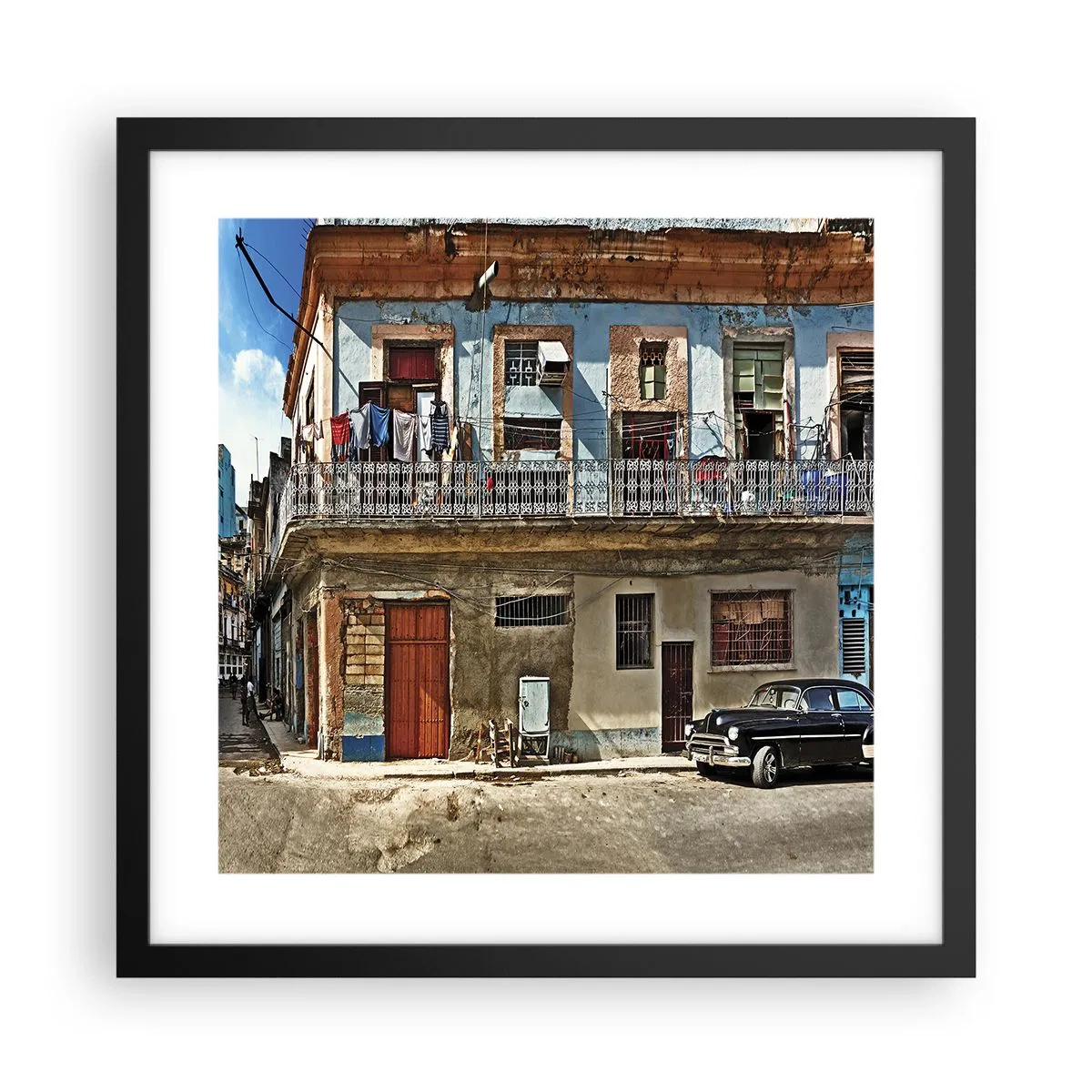 Plakat i sort ramme - Havana stemning - 40x40 cm