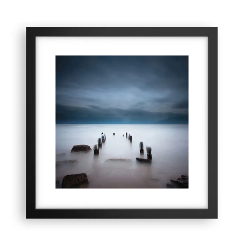 Plakat i sort ramme - En betænksom sø - 30x30 cm
