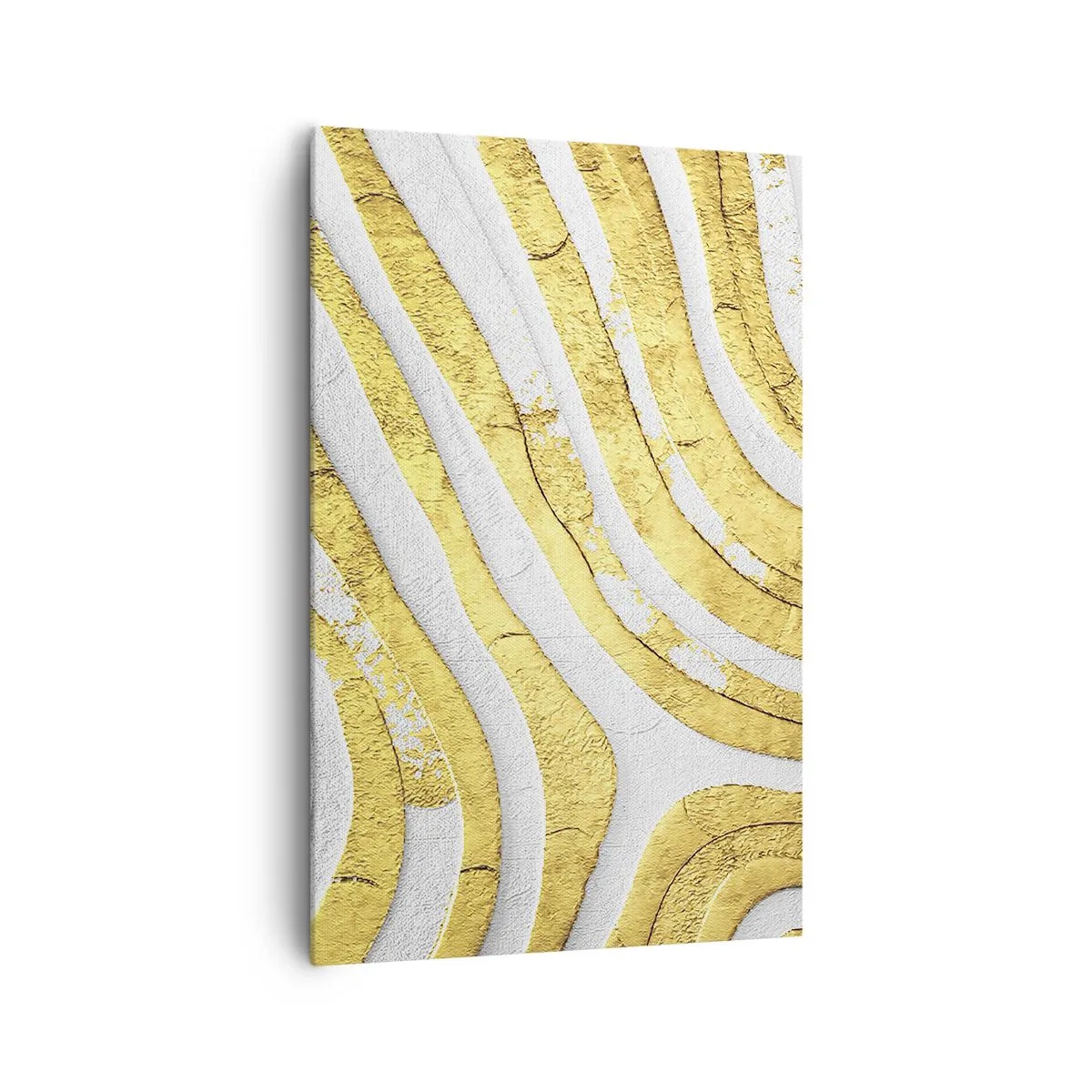 Lærredstryk - Billede på lærred - Sammensætning i hvidt og guld - 80x120 cm